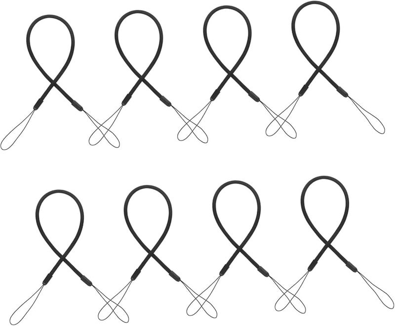 Angoily 8pcs Elastic Lanyard for Clipboard Tablet Stylus Holder Retractable Neck Strap Black - Image 1